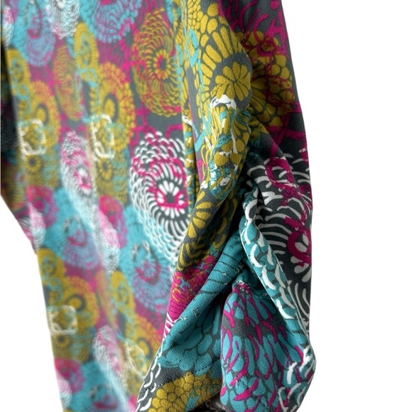 Soybu Floral Knit Athleisure Dress Multicolor 3/4 Ruched Sleeves Size Medium EUC - Picture 5 of 11